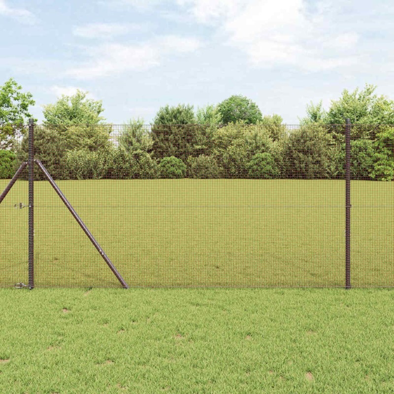 Clôture en fil soudé rouge 1,5 x 25 m en acier 