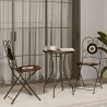 Table de bistro mosaïque terre cuite blanc Ø50x70 cm céramique 