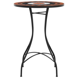 Table de bistro mosaïque terre cuite blanc Ø50x70 cm céramique 