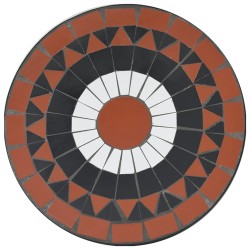 Table de bistro mosaïque terre cuite blanc Ø50x70 cm céramique 