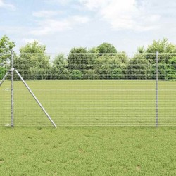 Kit de poteaux de clôture Set de 2 Acier galvanisé 10 x 1 m 