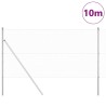 Kit de poteaux de clôture Set de 2 Acier galvanisé 10 x 1 m 