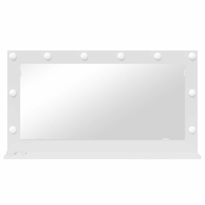 Miroir de maquillage avec lumières LED Blanc 100x55x18 cm 