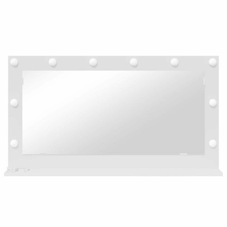 Miroir de maquillage avec lumières LED Blanc 100x55x18 cm 