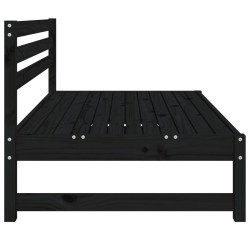 Canapé central de jardin noir 120x80 cm bois de pin massif 