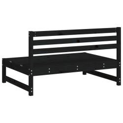 Canapé central de jardin noir 120x80 cm bois de pin massif 