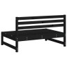 Canapé central de jardin noir 120x80 cm bois de pin massif 