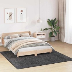 Tapis shaggy avec support en latex gris foncé 200x200 cm 