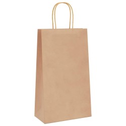 Sacs en papier 250 pcs avec poignées marron 21x11x36 cm 
