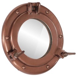 Miroir en forme de porthole mural Ø23 cm aluminium et verre 