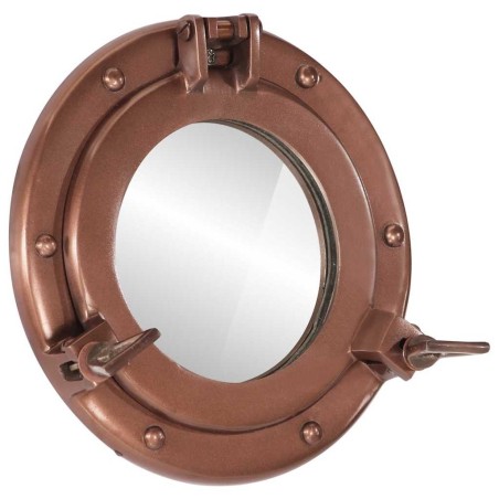 Miroir en forme de porthole mural Ø23 cm aluminium et verre 