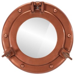 Miroir en forme de porthole mural Ø23 cm aluminium et verre 