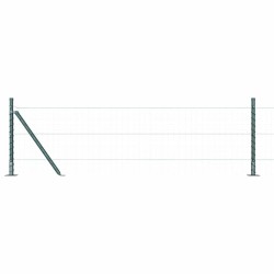 Set de poteaux de clôture avec plaques de base 13 pcs Vert 