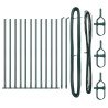 Set de poteaux de clôture avec plaques de base 13 pcs Vert 