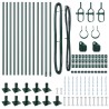 Set de poteaux de clôture avec plaques de base 13 pcs Vert 