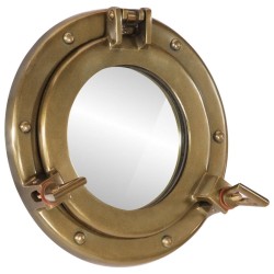 Miroir en forme de porthole mural Ø23 cm aluminium et verre 