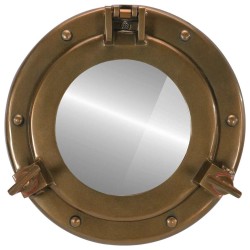 Miroir en forme de porthole mural Ø23 cm aluminium et verre 