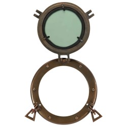 Miroir en forme de porthole mural Ø23 cm aluminium et verre 
