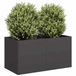 Jardinière noir 80x40x40 cm acier laminé à froid 