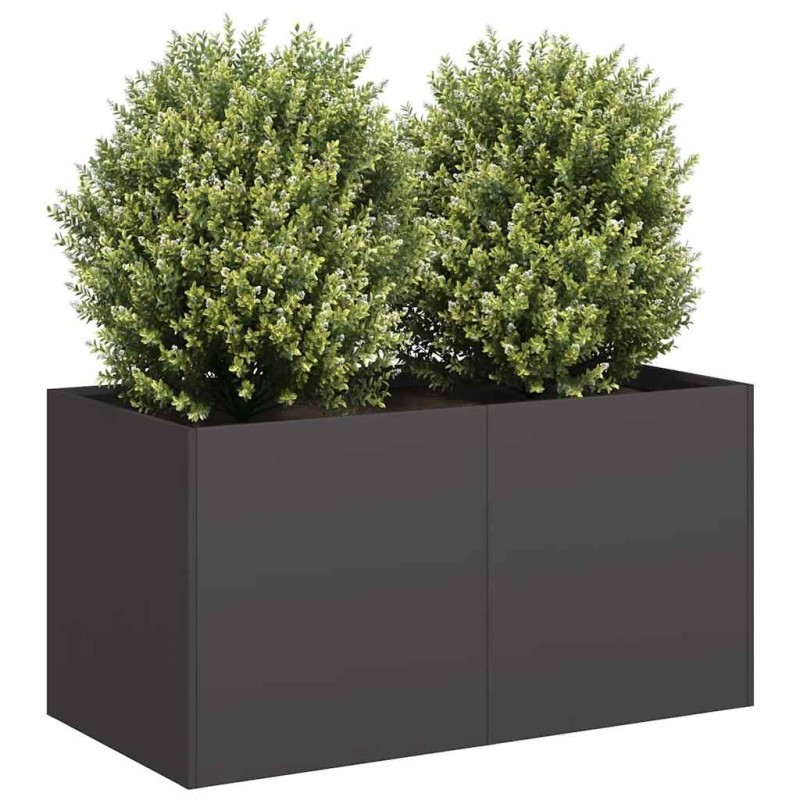 Jardinière noir 80x40x40 cm acier laminé à froid 