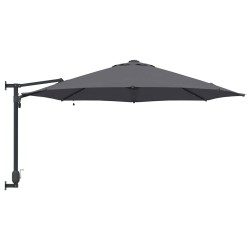 Parasol mural avec LEDs anthracite 248 cm 