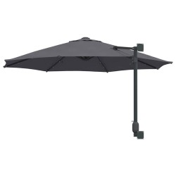 Parasol mural avec LEDs anthracite 248 cm 