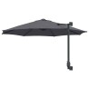 Parasol mural avec LEDs anthracite 248 cm 