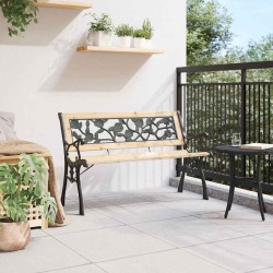 Banc de jardin avec dossier à motif de roses 116 cm en bois 