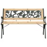 Banc de jardin avec dossier à motif de roses 116 cm en bois 