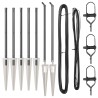 Poteaux de clôture avec kit de pic 7 pcs Gris Ø32mm 120 cm 