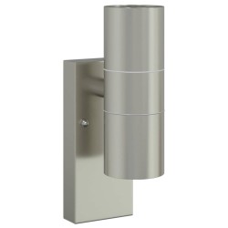 Appliques Murales Extérieures 2 pcs Argent Acier Inoxydable IP44 