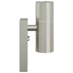 Appliques Murales Extérieures 2 pcs Argent Acier Inoxydable IP44 
