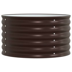 Bac surélevé Marron 80x80x44 cm en acier galvanisé 