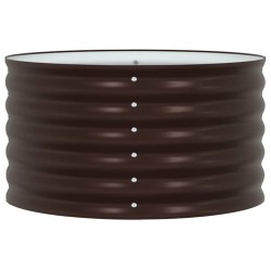 Bac surélevé Marron 80x80x44 cm en acier galvanisé 