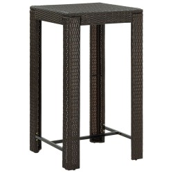 Table de bar de jardin Marron 60,5x60,5x110,5 cm Résine tressée 