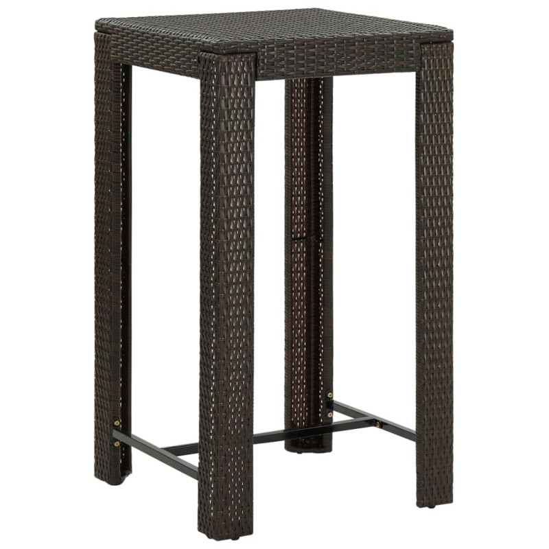 Table de bar de jardin Marron 60,5x60,5x110,5 cm Résine tressée Table de bar de jardin Marron 60,5x60,5x110,5 cm Résine tressée