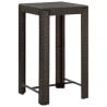 Table de bar de jardin Marron 60,5x60,5x110,5 cm Résine tressée 