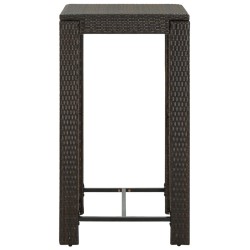Table de bar de jardin Marron 60,5x60,5x110,5 cm Résine tressée 