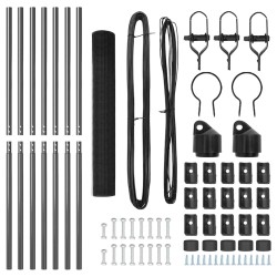 Set de poteaux de clôture gris Ensemble de 2 Gris Métal 10 x 1 m 
