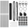 Set de poteaux de clôture gris Ensemble de 2 Gris Métal 10 x 1 m 