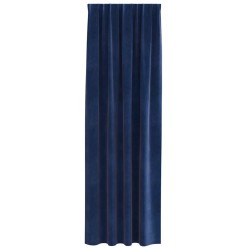 Rideaux Blackout avec bande supérieure 2 pièces Velours bleu foncé 