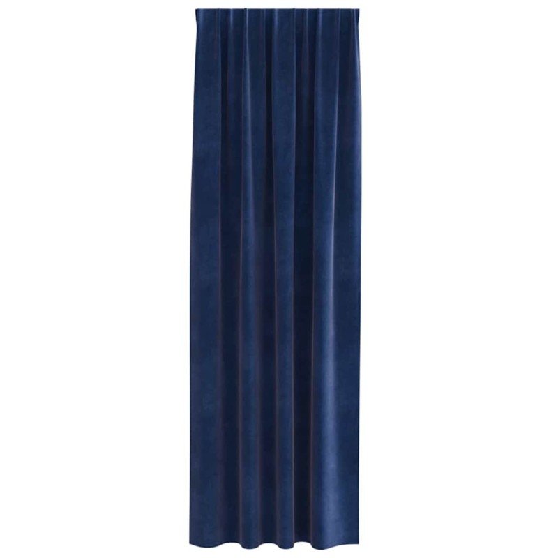 Rideaux Blackout avec bande supérieure 2 pièces Velours bleu foncé 