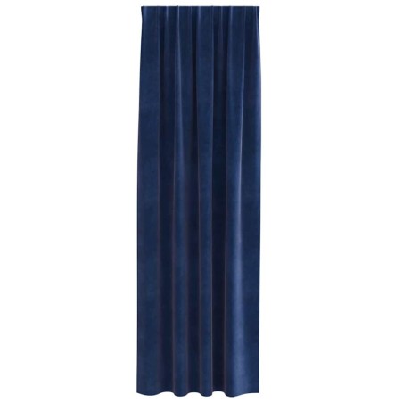 Rideaux Blackout avec bande supérieure 2 pièces Velours bleu foncé 