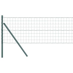 Clôture Euro avec 7 poteaux de 0,8 x 10 m en acier galvanisé vert 