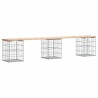 Banc de jardin design de gabion 203x31x42 cm bois massif de pin 
