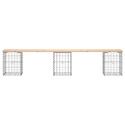 Banc de jardin design de gabion 203x31x42 cm bois massif de pin 