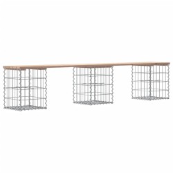 Banc de jardin design de gabion 203x31x42 cm bois massif de pin 