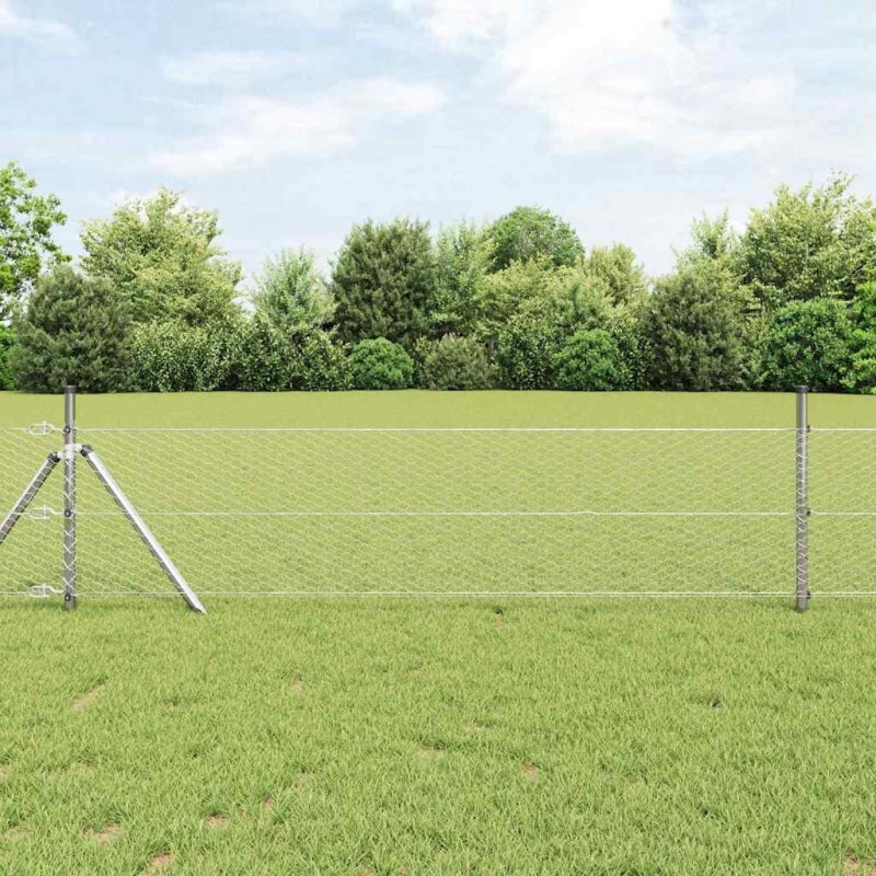 Clôture Hexagonale 0,6x25 m Acier Galvanisé 