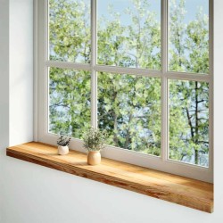 Appuis de fenêtre 2 pcs marron clair bois de chêne massif 