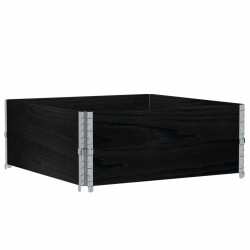 Colliers de palette 2 pcs noir 100x100 cm bois de pin solide 